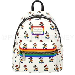 Disney PARKS Mickey & Minnie Mouse Loungefly rainbow Disney Collection RARE